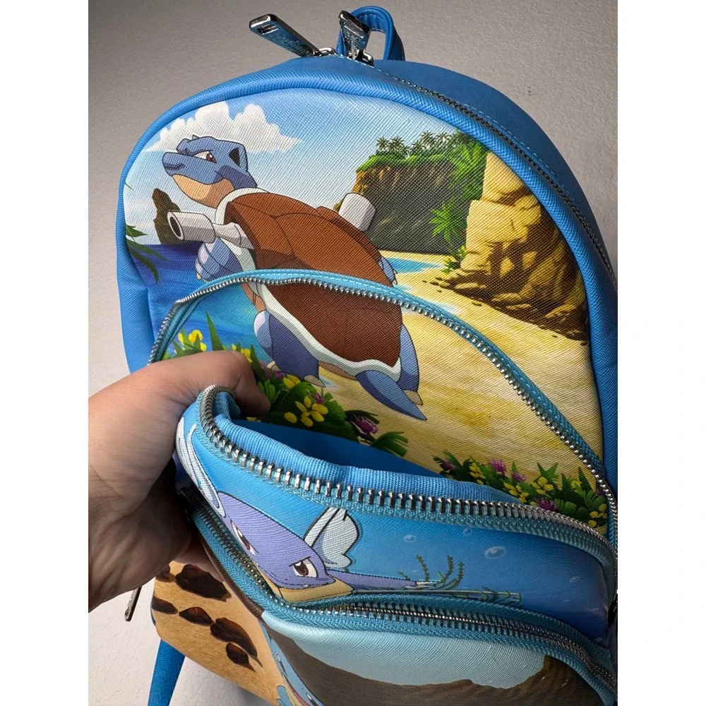 Loungefly Pokemon Squirtle Wartortle Blastoise Evolution Mini‎ Backpack Blue
